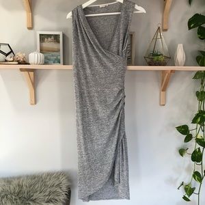 WILFRED FREE ‘Izadora’ asymmetrical Midi Dress Heather Grey Size Medium